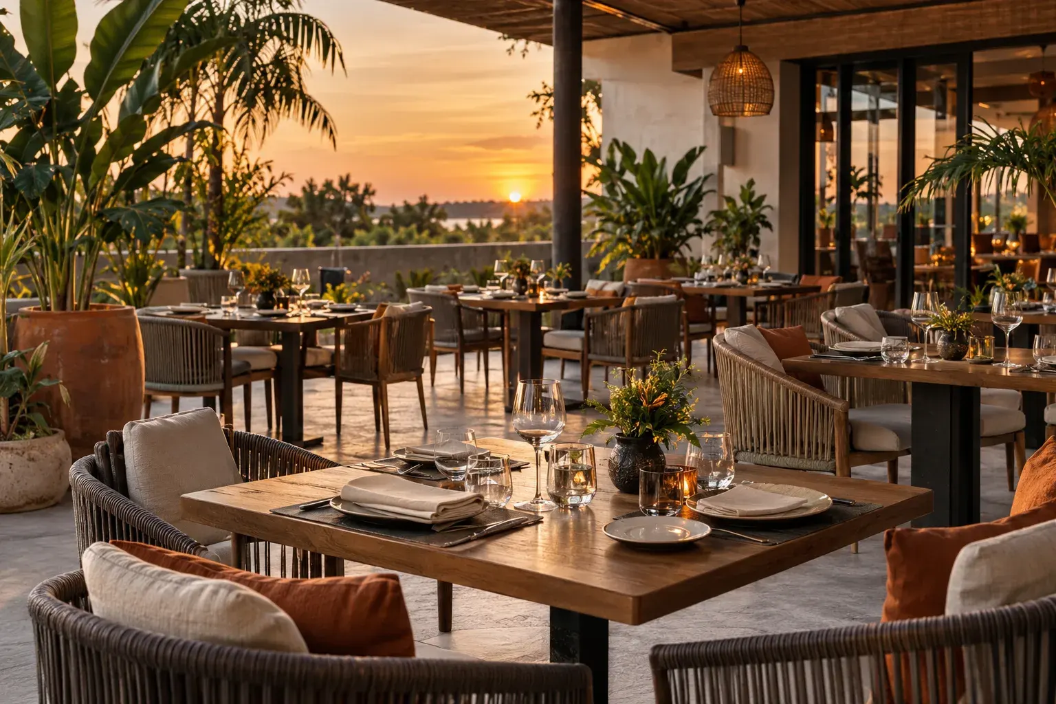 La terrasse avant le service